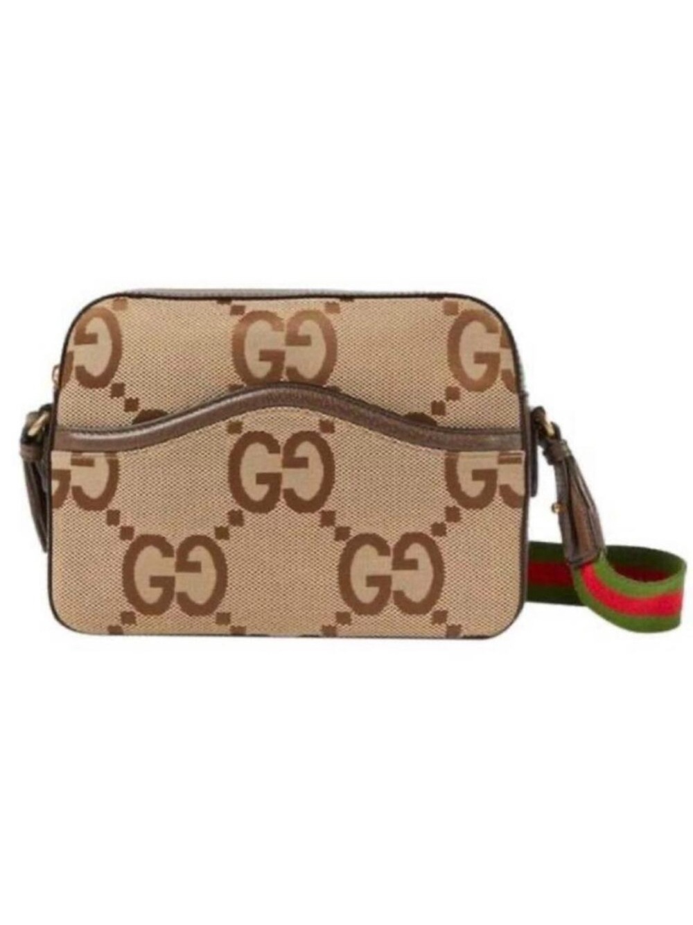 GUCCI GG jumbo logo messenger bag with striped strap